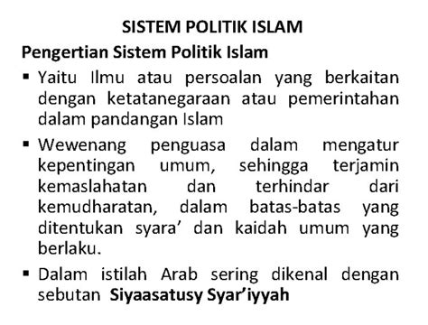 Pengertian Politik Islam